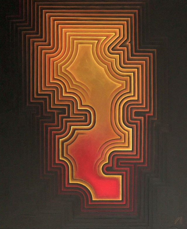 Living room painting by Michał Śledziński titled Bez tytułu