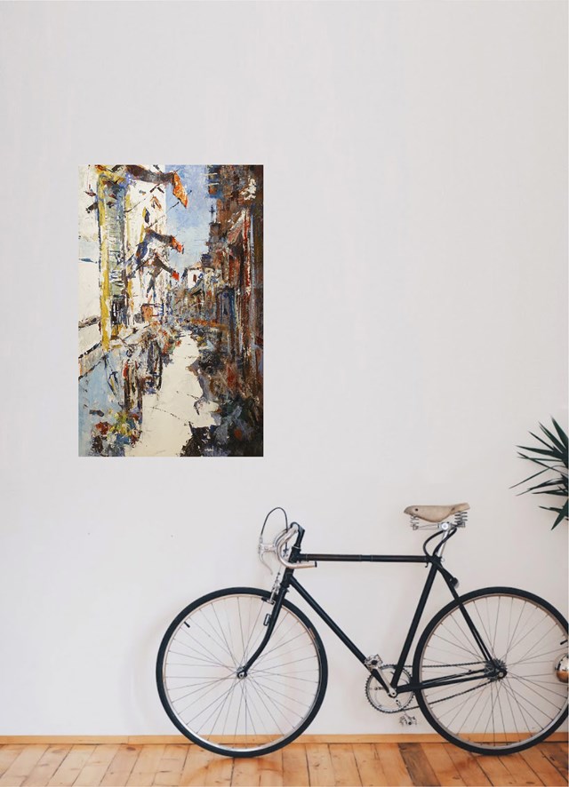 Street with bicycle - wizualizacja pracy autora Alejandro Miras Esteban