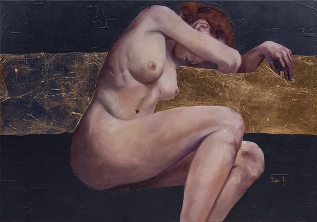 Living room painting by Katarzyna Panko titled Evening coat 