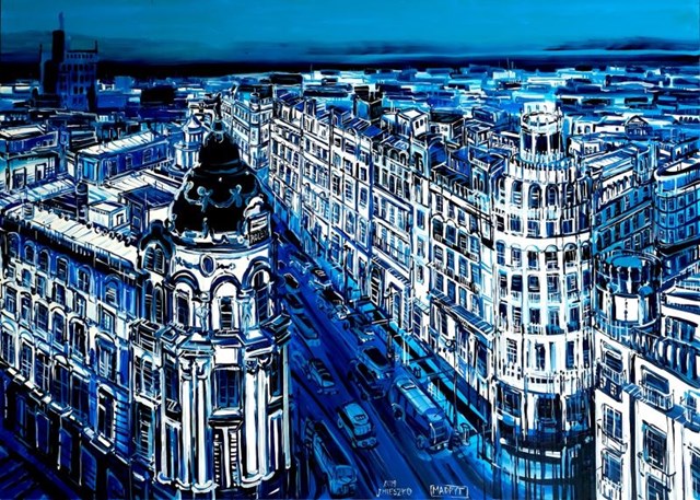 Living room painting by Joanna Mieszko titled Madrid