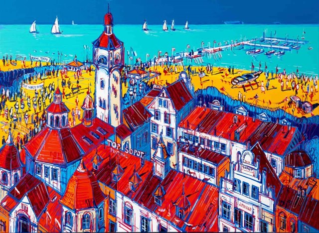 Living room painting by Joanna Mieszko titled Sopot