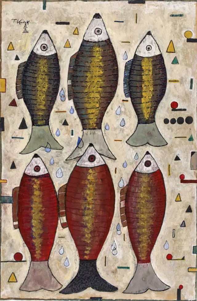 Obraz do salonu artysty Tadeusz Kuduk pod tytułem Ryby I