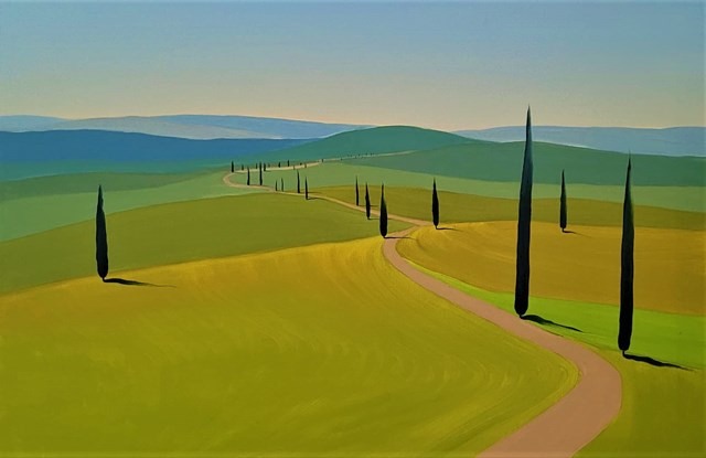 Living room painting by Jacek Malinowski titled Estate in Val d'Orcia