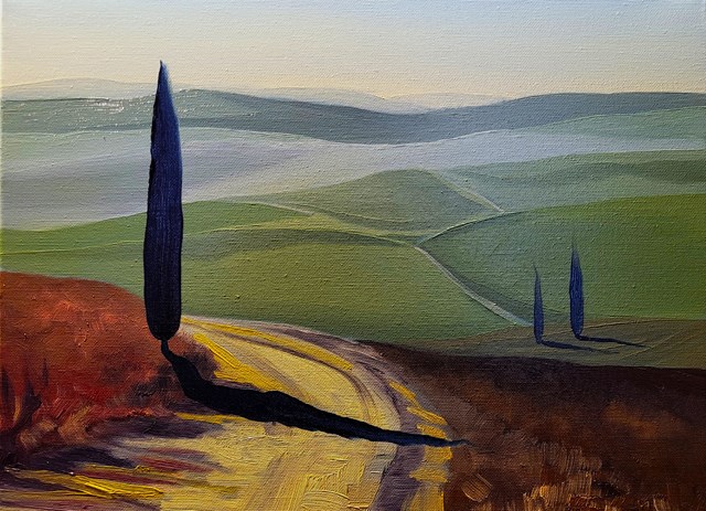 Living room painting by Jacek Malinowski titled Val d'Orcia