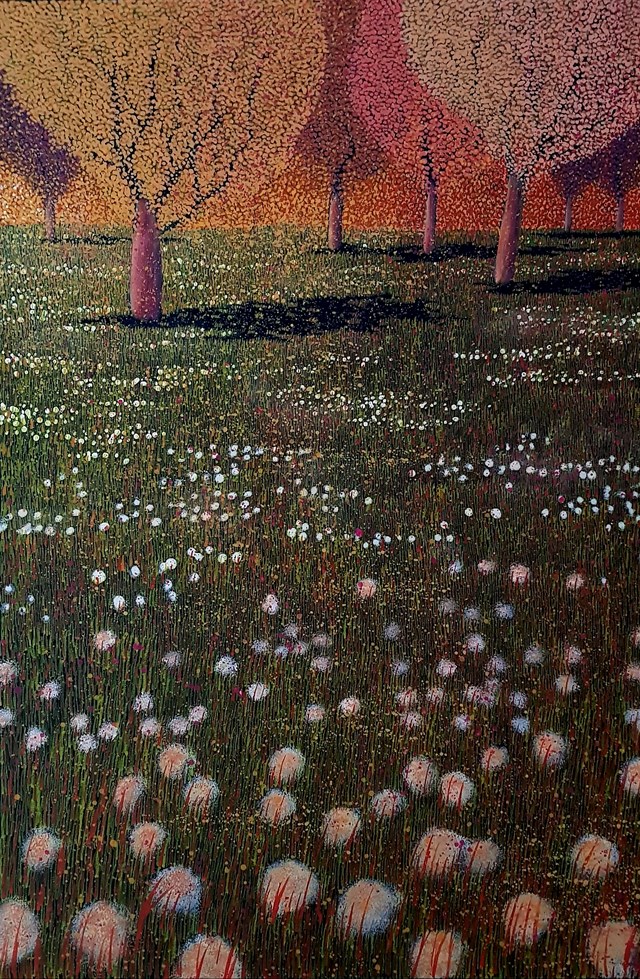 Living room painting by Jacek Malinowski titled Il tramonto /ultimo giorno di maggio