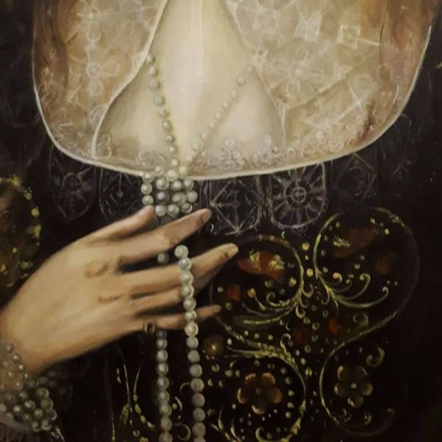 Obraz do salonu artysty Sylwia Krupińska pod tytułem Lady Anne Pope (detail) Robert Peake the Elder