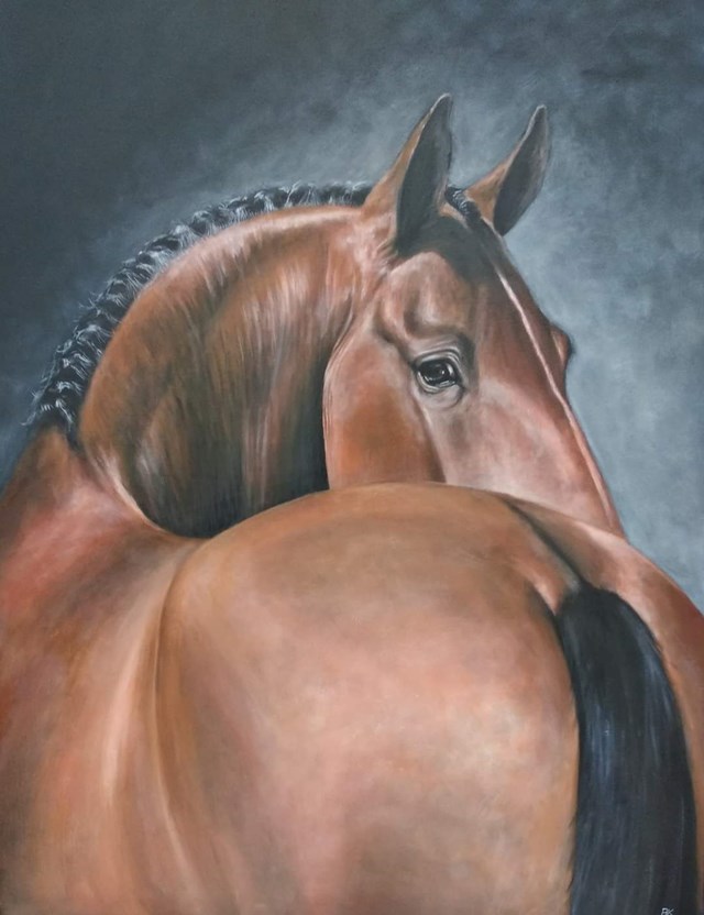 Living room painting by Beata Kowalczyk titled Horse