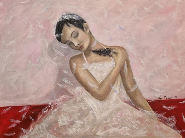 Obraz do salonu artysty Aga Urbanowska pod tytułem Baletnica na czerwonej podłodze 