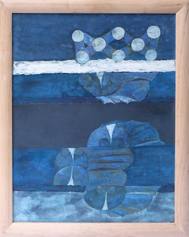 Obraz do salonu artysty Grzegorz Pabel pod tytułem Niebieska kompozycja