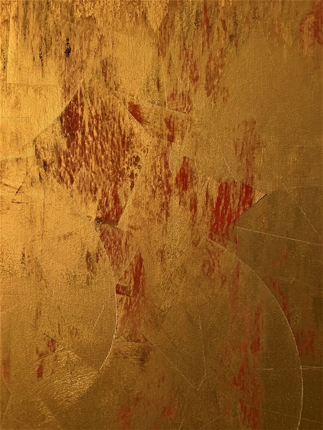 Living room painting by Małgorzata Jankowska titled Gold and blood