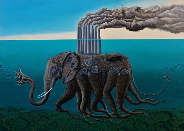 Obraz do salonu artysty Arkadiusz Koniusz pod tytułem elef