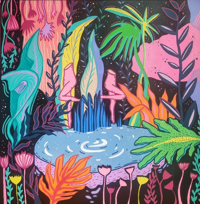 Obraz do salonu artysty Julia Levanshyna pod tytułem Flamingo