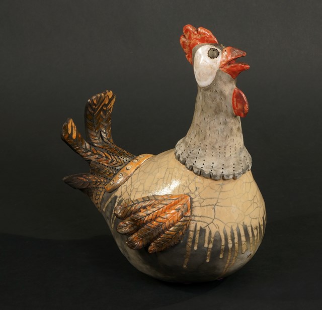 Living room sculpture by Marzena Bigaj titled Rooster