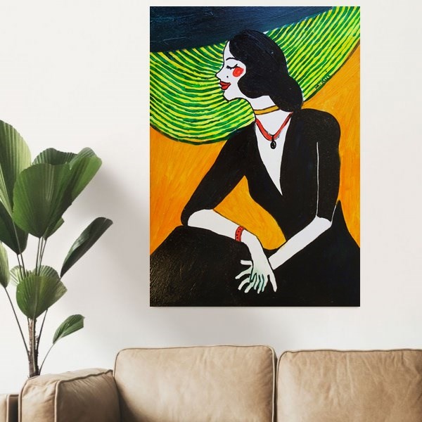 Living room painting by Marlena Kuć titled diva