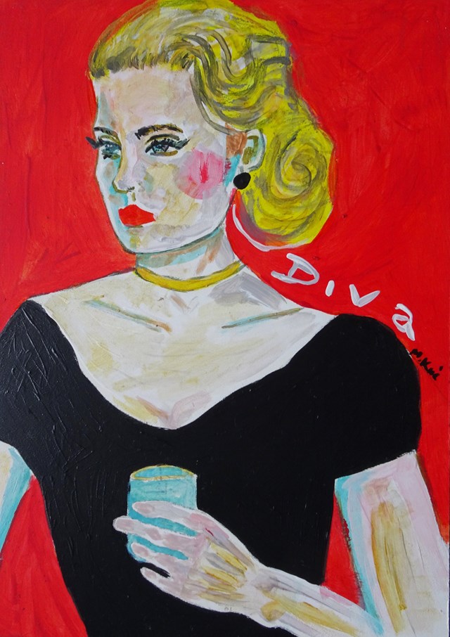 Living room painting by Marlena Kuć titled Grace Kelly 