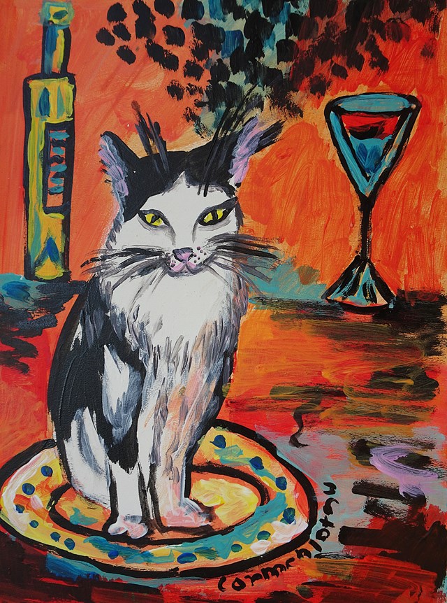Obraz do salonu artysty Marlena Kuć pod tytułem kotek dżentelmena 