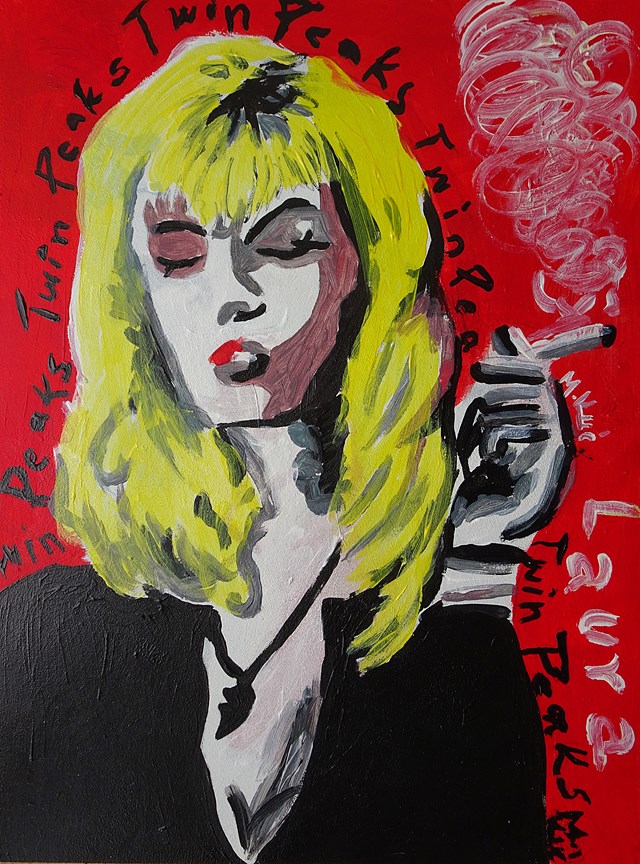 Living room painting by Marlena Kuć titled laura palmer
