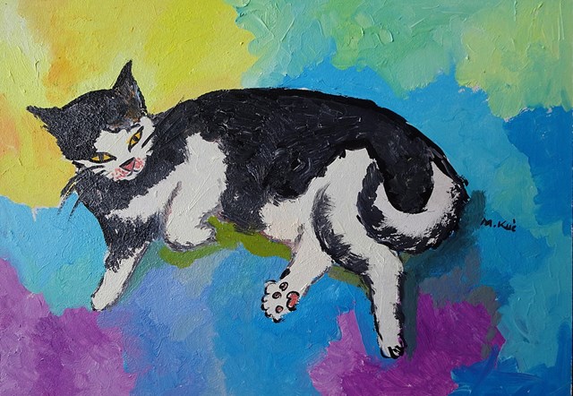 Obraz do salonu artysty Marlena Kuć pod tytułem kotek