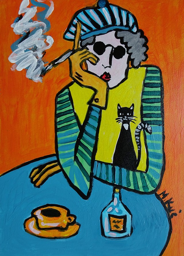 Obraz do salonu artysty Marlena Kuć pod tytułem babcia z fajką