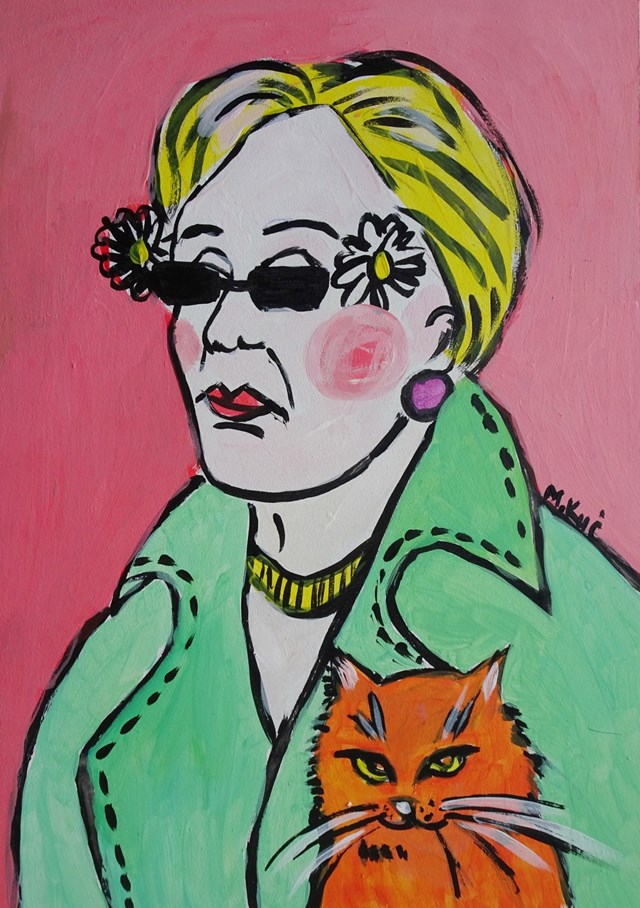 Obraz do salonu artysty Marlena Kuć pod tytułem uroczy rudy kotek