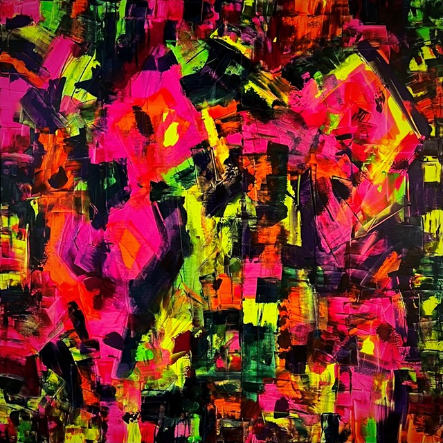 Living room painting by Paulina Robotycka titled EXPLOSION