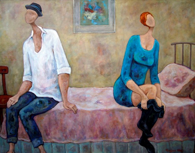 Living room painting by Henryk Trojan titled  Normal day