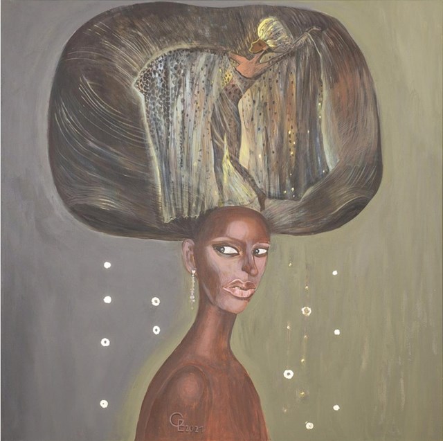 Obraz do salonu artysty Elżbieta Grzybek pod tytułem Tańcząca z myślami