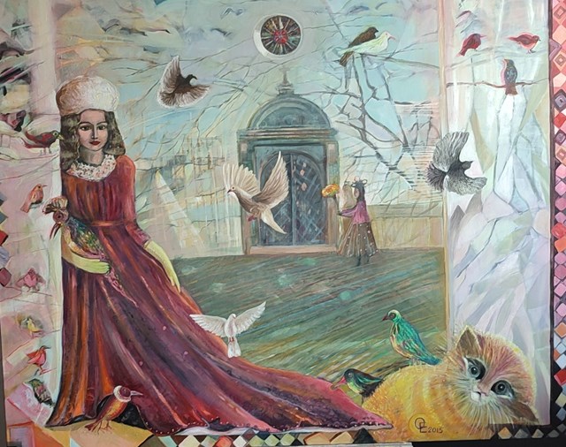 Obraz do salonu artysty Elżbieta Grzybek pod tytułem Czarodziejskie patio