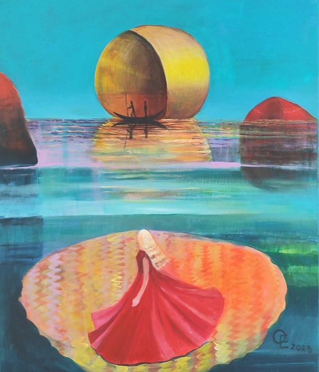 Obraz do salonu artysty Elżbieta Grzybek pod tytułem Przypływy i odpływy 