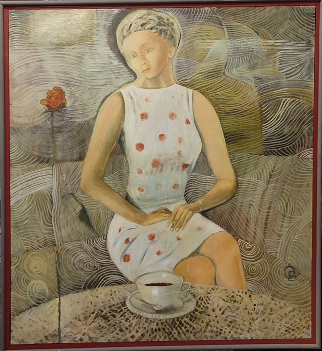 Obraz do salonu artysty Elżbieta Grzybek pod tytułem Poranna kawa