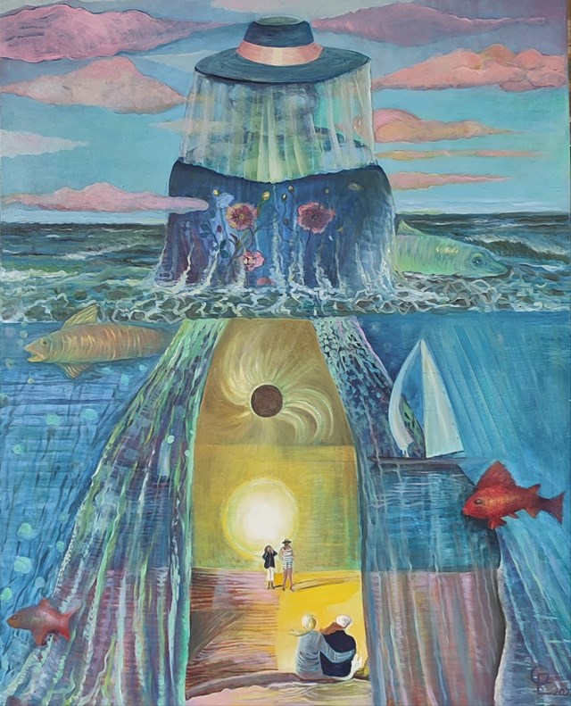 Living room painting by Elżbieta Grzybek titled Przypływ uczuć 