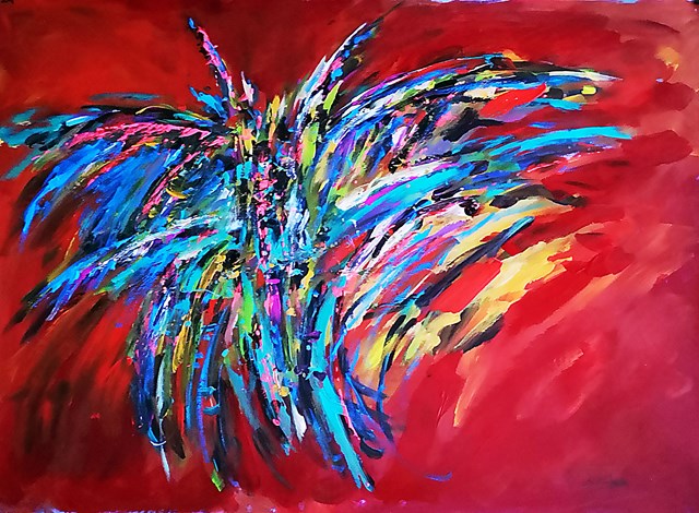 Living room painting by Adam Bojara titled SOLARIS  S-3