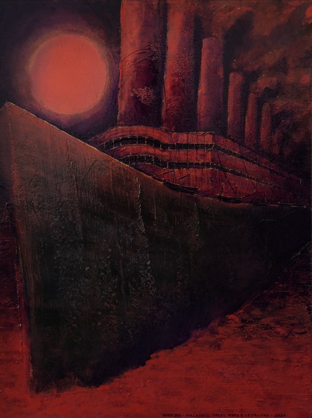 Obraz do salonu artysty Michał Mroczka pod tytułem Przejście przez Morze Czerwone
