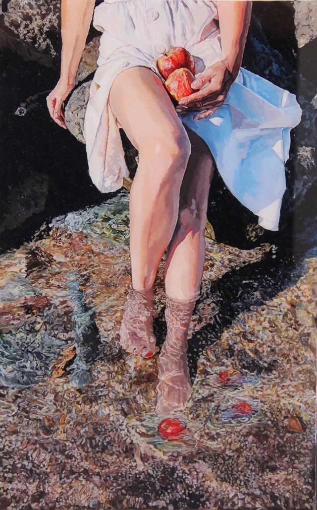 Obraz do salonu artysty Alla VOSTRIAKOVA pod tytułem Pieszczona przez morze 