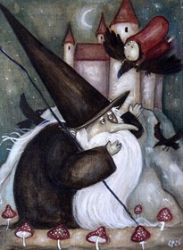 Obraz do salonu artysty Grzegorz Ptak pod tytułem Uczeń  Czarodzieja