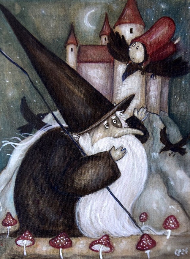 Obraz do salonu artysty Grzegorz Ptak pod tytułem Uczeń  Czarodzieja