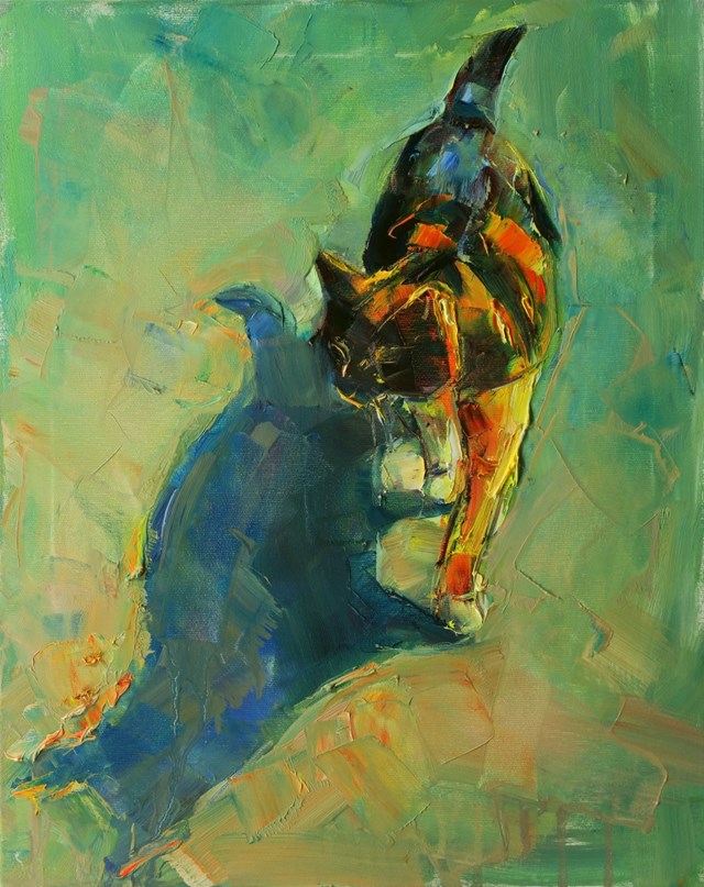 Obraz do salonu artysty Marta Lipowska pod tytułem Kolorowy kot V