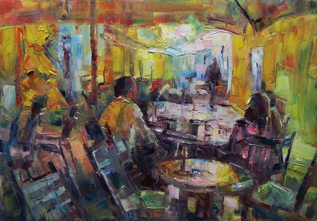 Obraz do salonu artysty Marta Lipowska pod tytułem Nocna kawiarenka V