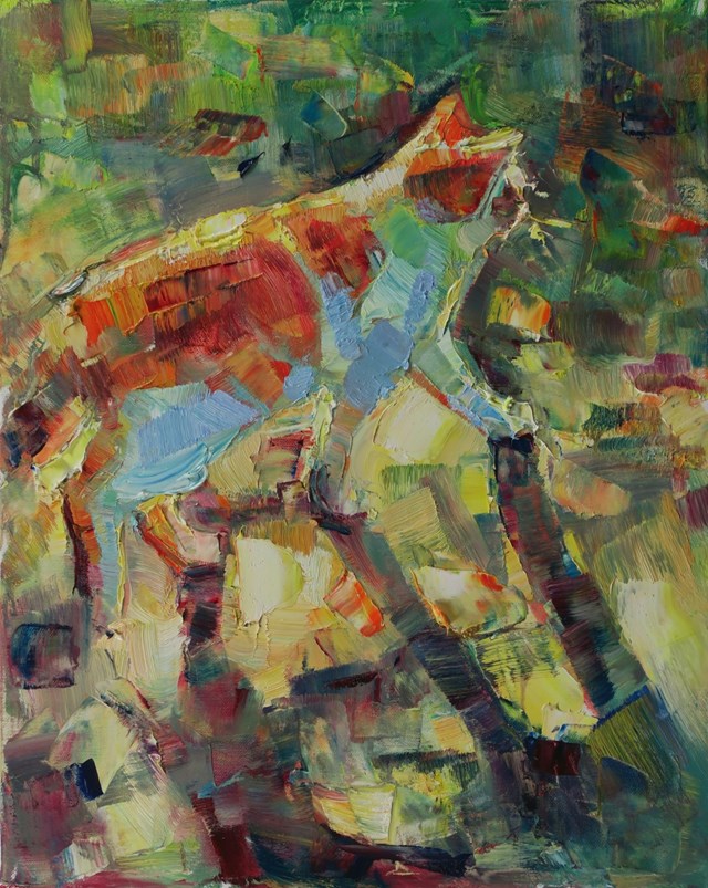 Obraz do salonu artysty Marta Lipowska pod tytułem Kolorowy kot IX