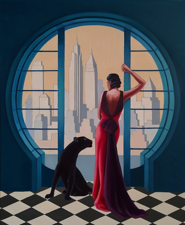 Obraz do salonu artysty Anna Konikowska pod tytułem Okno na MANHATTAN