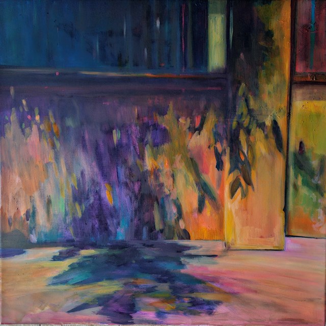 Living room painting by Magdalena Bezat titled Traces