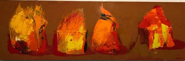 Living room painting by Jolanta Caban titled Fire