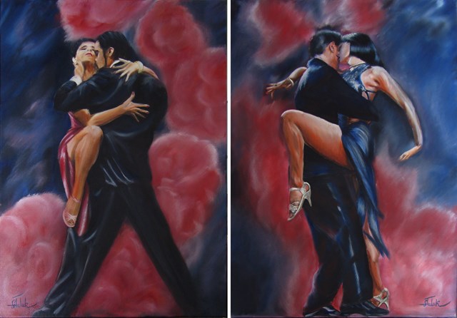 Living room painting by Artem Tuliuk titled Dance passion (diptrik)