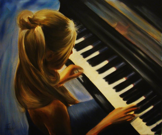 Living room painting by Artem Tuliuk titled Music of the heart