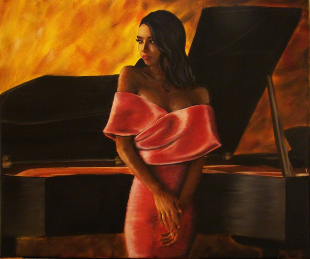Living room painting by Artem Tuliuk titled At the piano