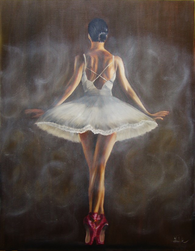 Living room painting by Artem Tuliuk titled Debiut baletnicy