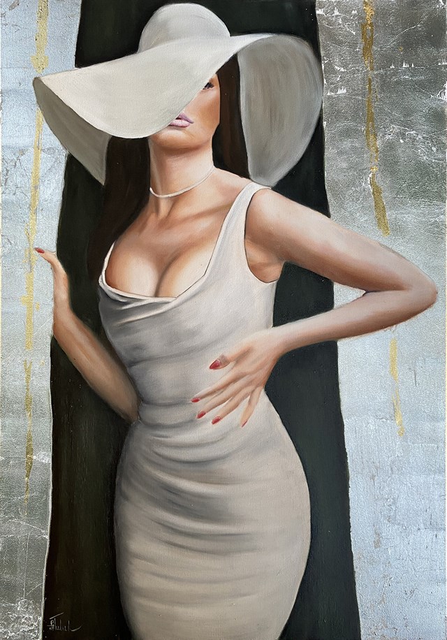 Living room painting by Artem Tuliuk titled A provocation of femininity