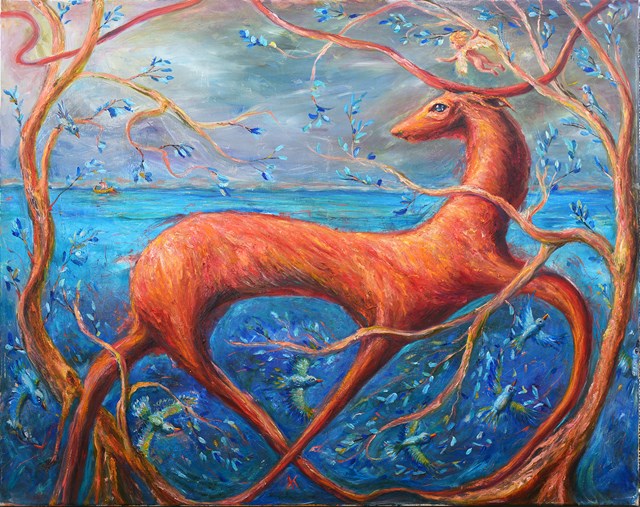 Living room painting by Vitali Shoupikov titled Golden Fleece