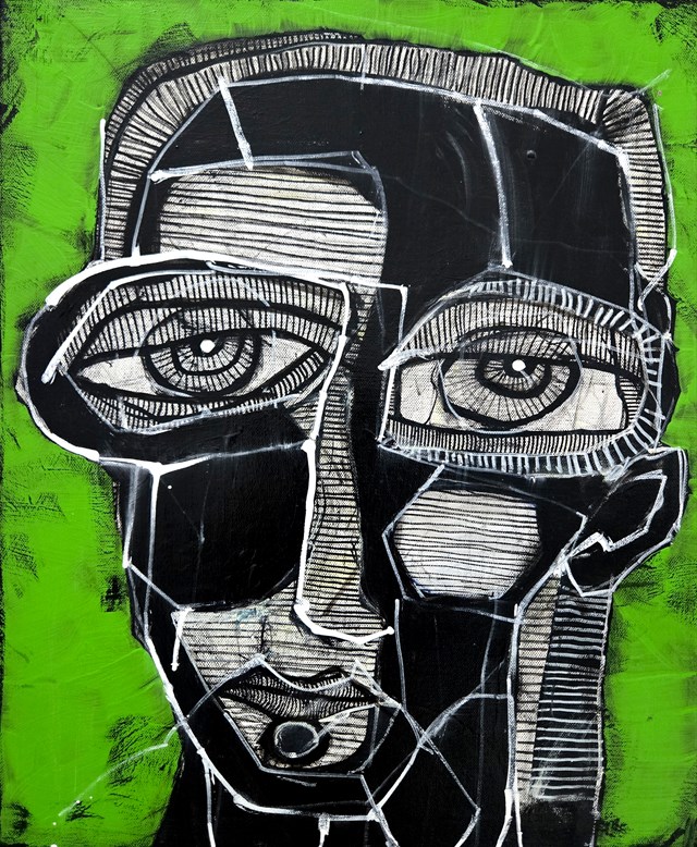 Living room painting by Ewelina Lochman titled Na zielonym