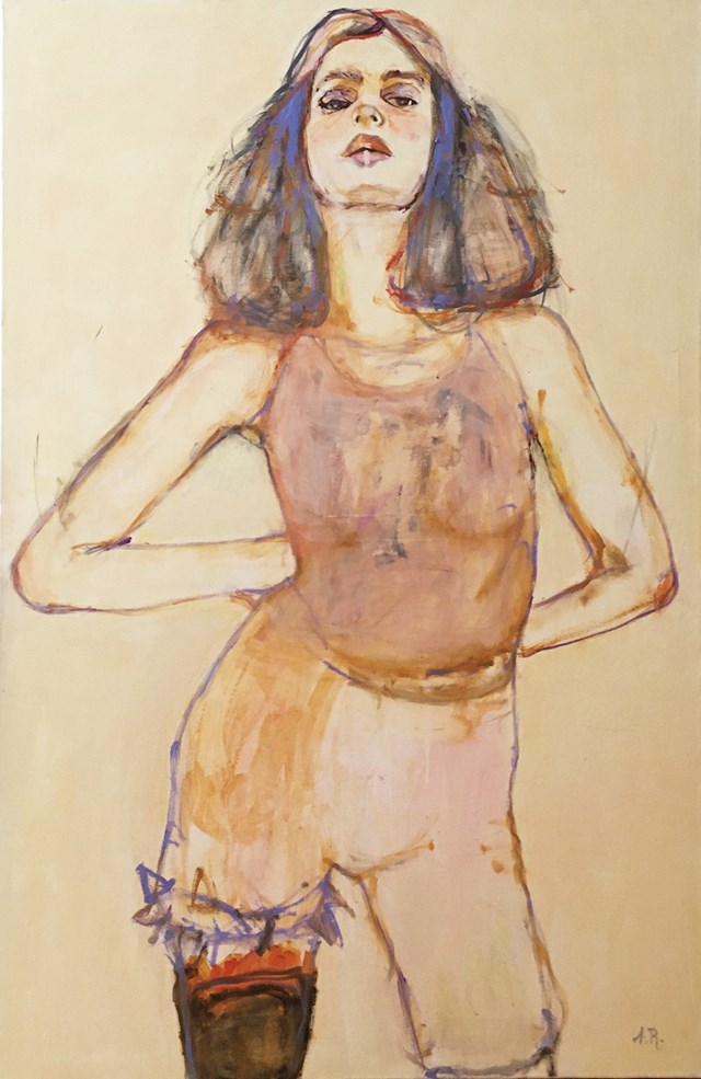 Living room painting by Aneta Różnicka titled Portrait of a woman